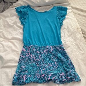 Lilly Pulitzer Turquoise and Pink Kids Dress